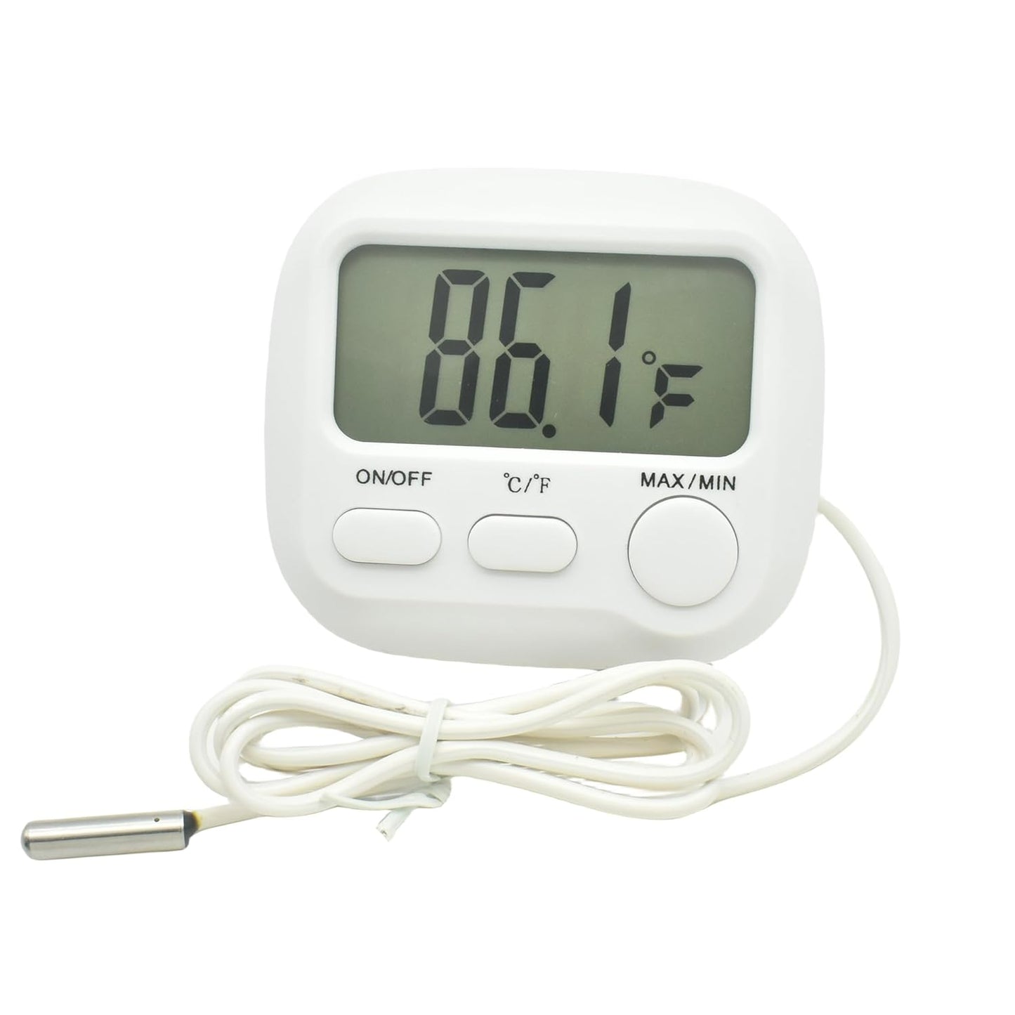 Small Digital Thermometer ON/Off Switch Indoor/Outdoor Meter Gauge with 3ft/1M Probe Sensor