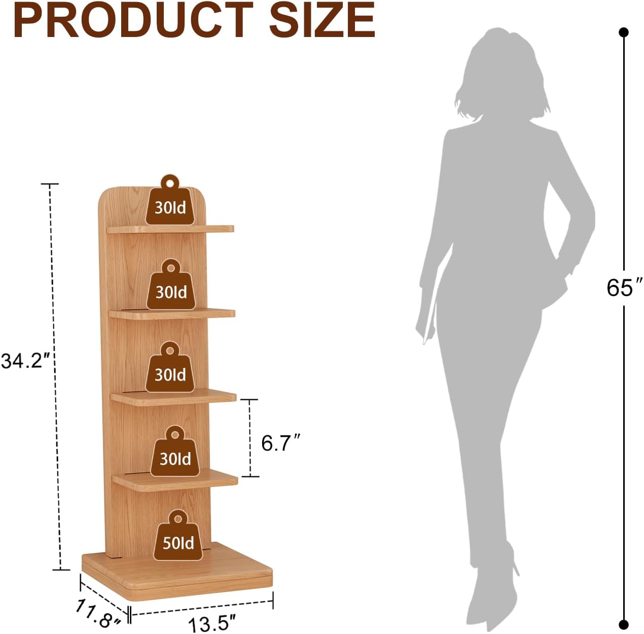 WoodsWhisper Soild Wood Narrow Book Shelf, 5 Shelf Small Space Bookshelf, Corner Ladder Bookshelf, Standing Bookcase for Living Room, Office, Study, Entryway