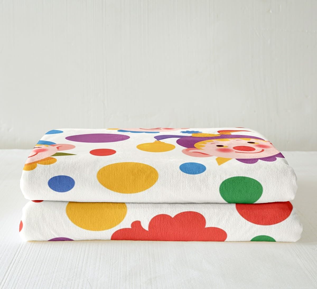 Erosebridal Cute Cartoon Clowns Throw Blanket for Toddler Rainbow Polka Dots Fleece Blanket Baby,Funny Clowns Blanket Birthday Gifts Sherpa Blanket Kids Boys Girls Home Decorative,Lightweight
