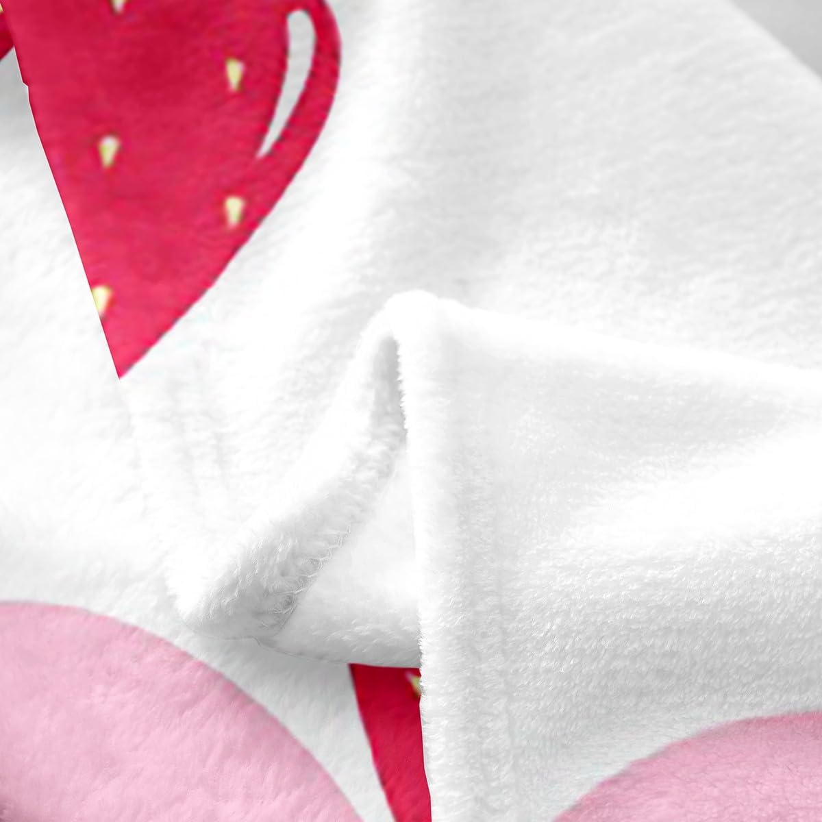 Feelyou Cartoon Cow Pattern Fleece Throw Blanket Kids,Pink Strawberry Cow Fuzzy Blanket for Bed Sofa Couch,All Season 3D Animals Theme Bed Blanket Breathable Plush Blanket Room Decor Queen 90"x90"