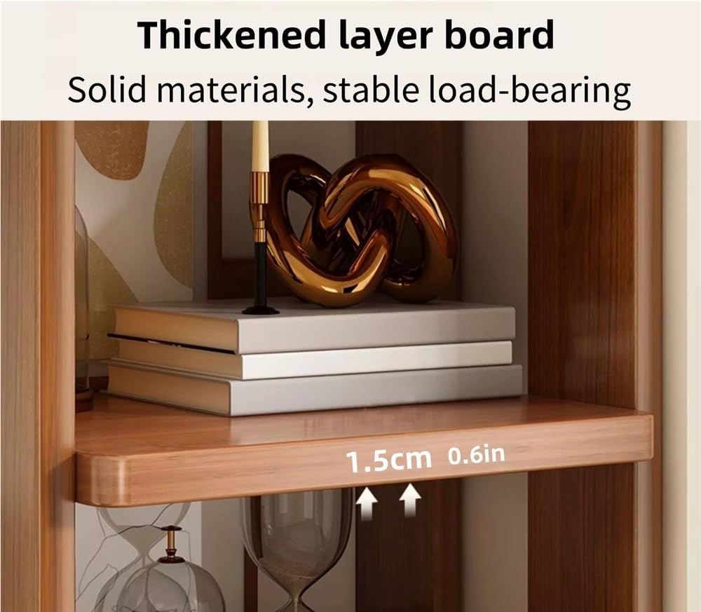 Tall Narrow Bookshelf - Multi-Layer Open Rack, Modern Wooden Storage Shelf for Office, Study, Bedroom - Stylish Floor Standing Bookcase (Brown, 16.9"x11.8"x63")