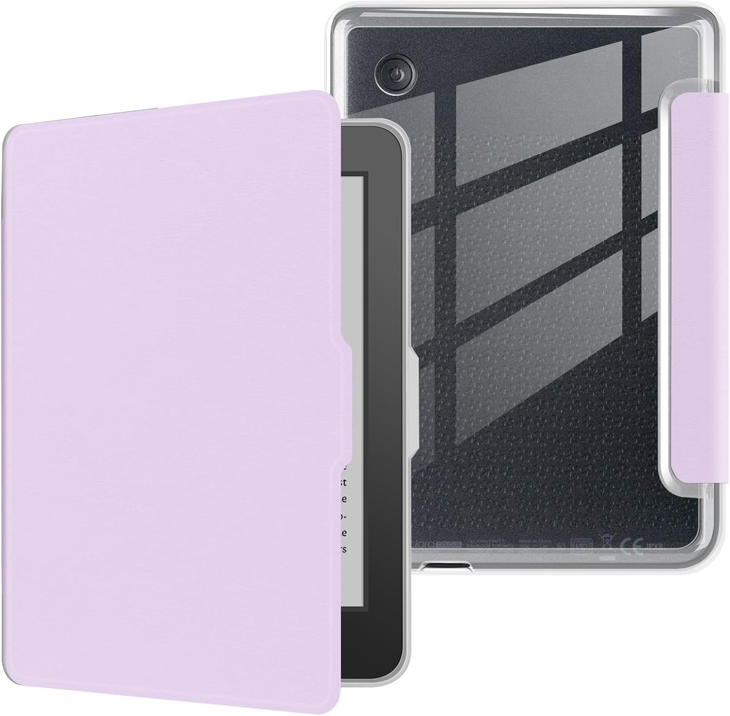 Case for 6" Kobo Clara Colour 2024 Released, Ultra Clear Soft Flexible Transparent TPU Back Cover with Auto Sleep/Wake for Kobo Clara Colour, Light Purple