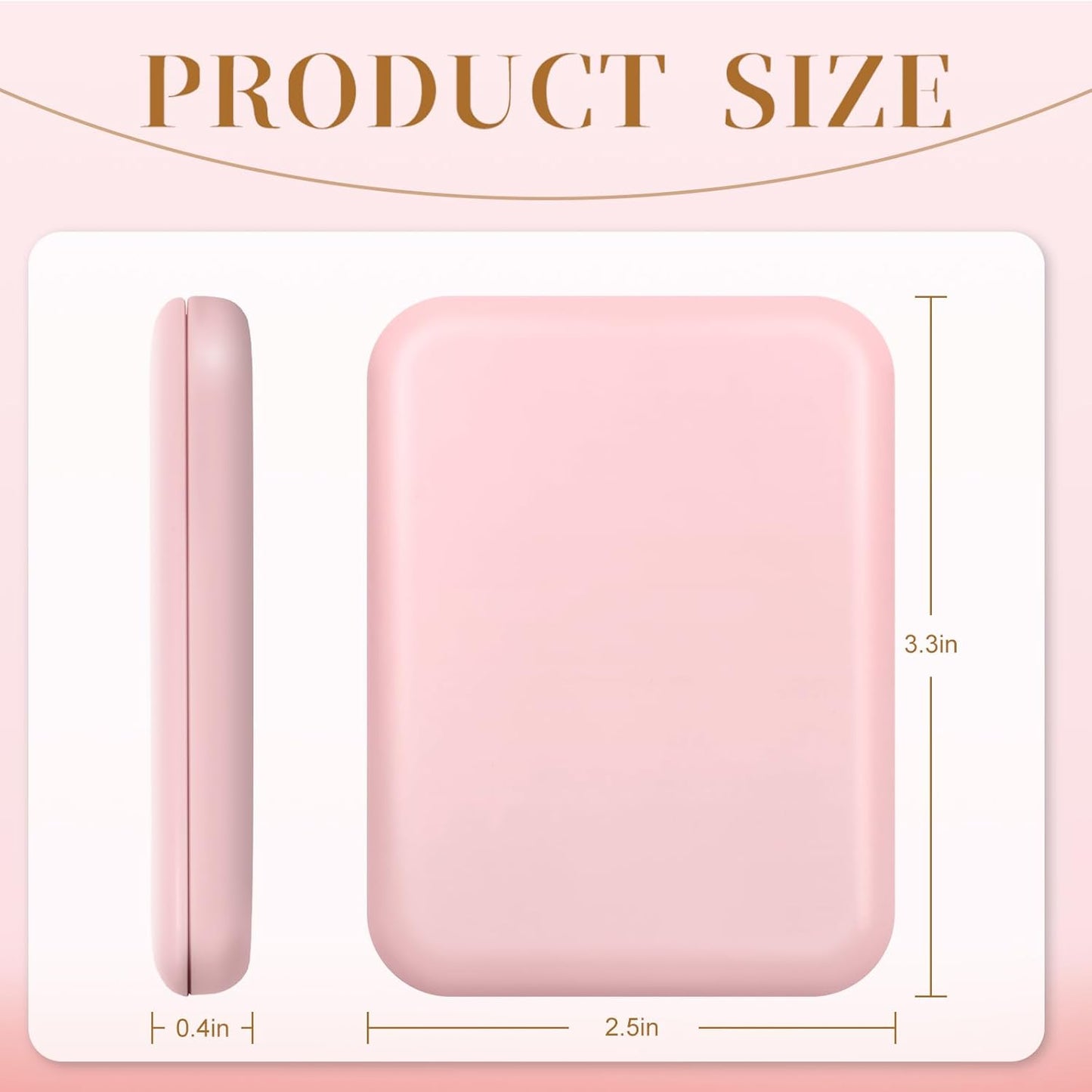 Compact Mirror, 1X/3X Magnification LED Pocket Mirror with Nternal BIattery, Mini Mirror for Purse, Pocket,Travel and Present (Pink)