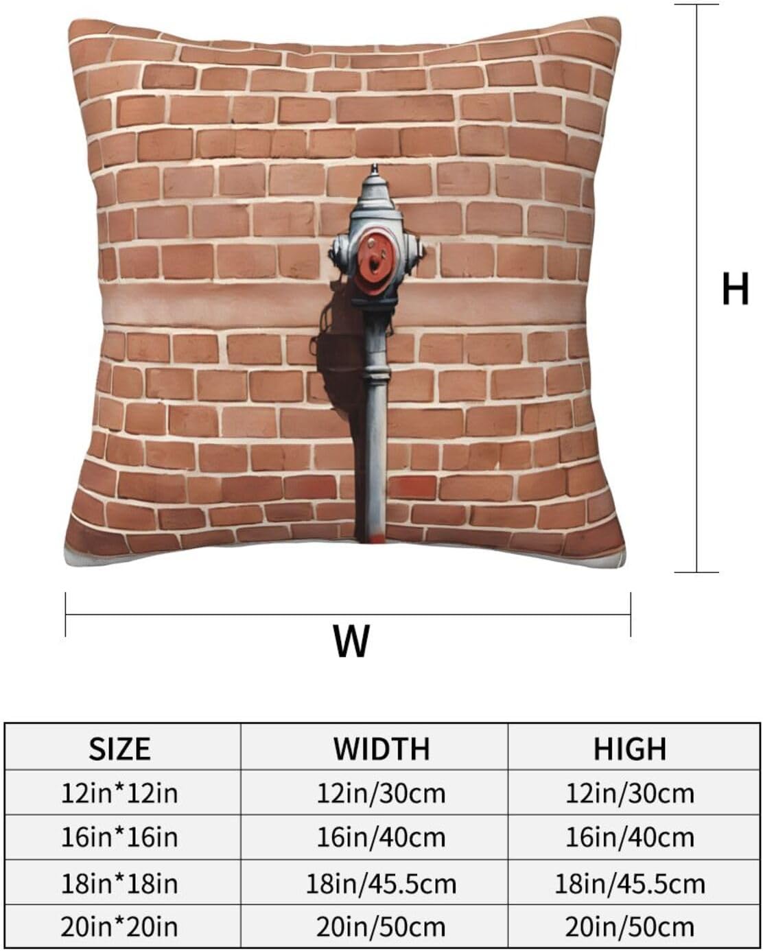 All-Season Square Pillow Covers 18"X18", Industrial Brick Wall, Decorative Throw Pillow Covers For Sofa Bed Couch, Hidden Zipper Cushion Cover, Square Lumbar & Accent Pillowcases For Home Decor