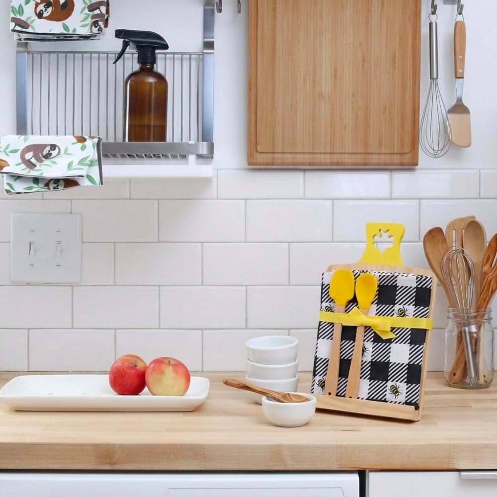 Wooden Cook Book Holder Cookbook Stand set Kitchen Cookbook Stand Recipe Cookbook Holder Kitchen Baking Gifts Holding Cookbook Kitchen Decor Recipe Book Holder Set Kitchen Gift Bee Themed
