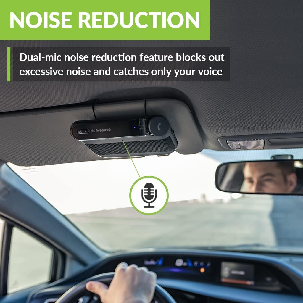 Avantree Roadtrip - Car Bluetooth Speaker & Wireless FM Transmitter Kit 2-in-1 for Streaming Cell Phone Audio to Car Speaker with Hands-Free 6W Speakers, Built-in Mic, and Long 22hr Playtime