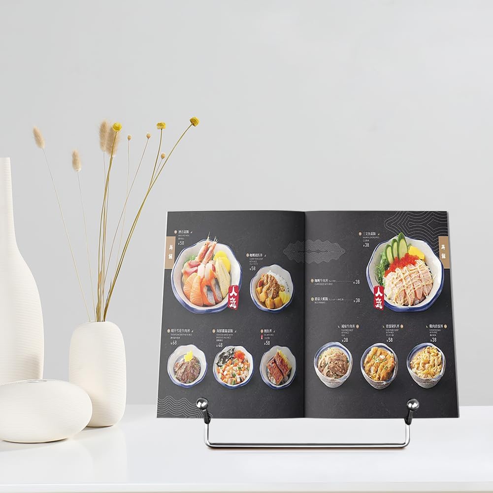 Book Stand for Reading Cookbook Holder Metal Shelf Brackets Display Holders Hands Free Recipe Book Stand for Counter
