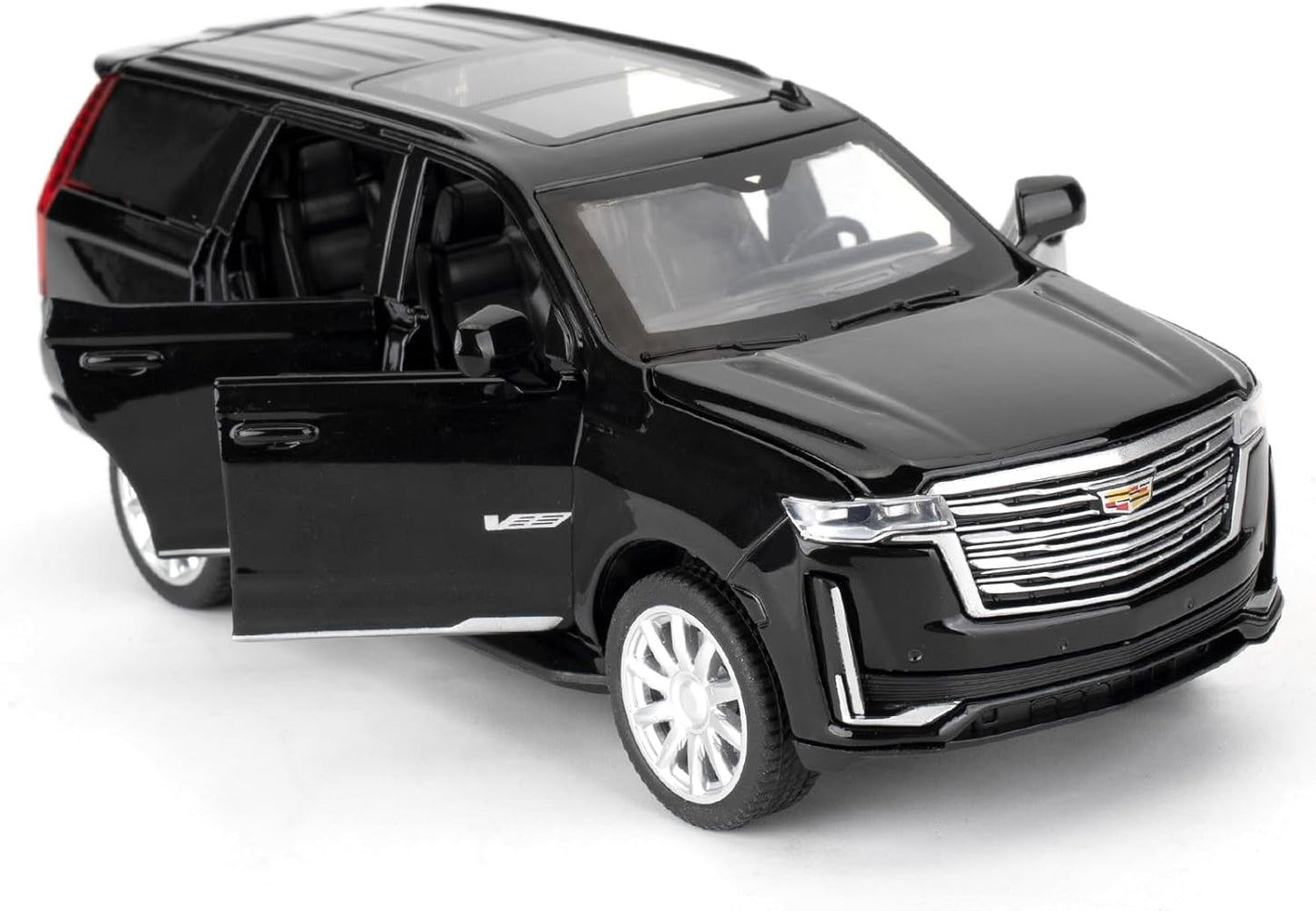 Toy Cars Compatible for 1:32 Escalade SUV Model Cars, Pull Back Die-cast Vehicles, Collectible Cars with Sounds＆Lights for Kids Boys Girls and Adults, Gift Black