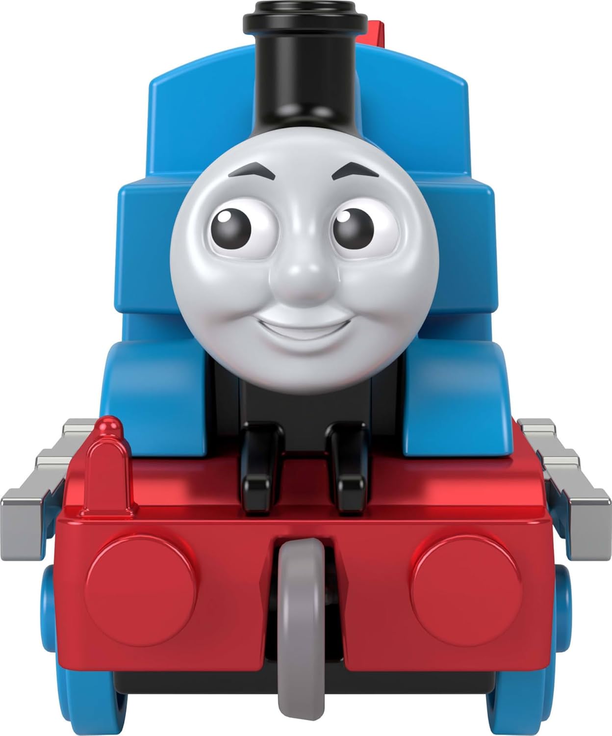 Thomas & Friends by Fisher-Price Collectible Toy Train, Small Die-Cast Mattel 80th Engine with Premium Deco & 2 Stock Cars with Red Crystal Cargo
