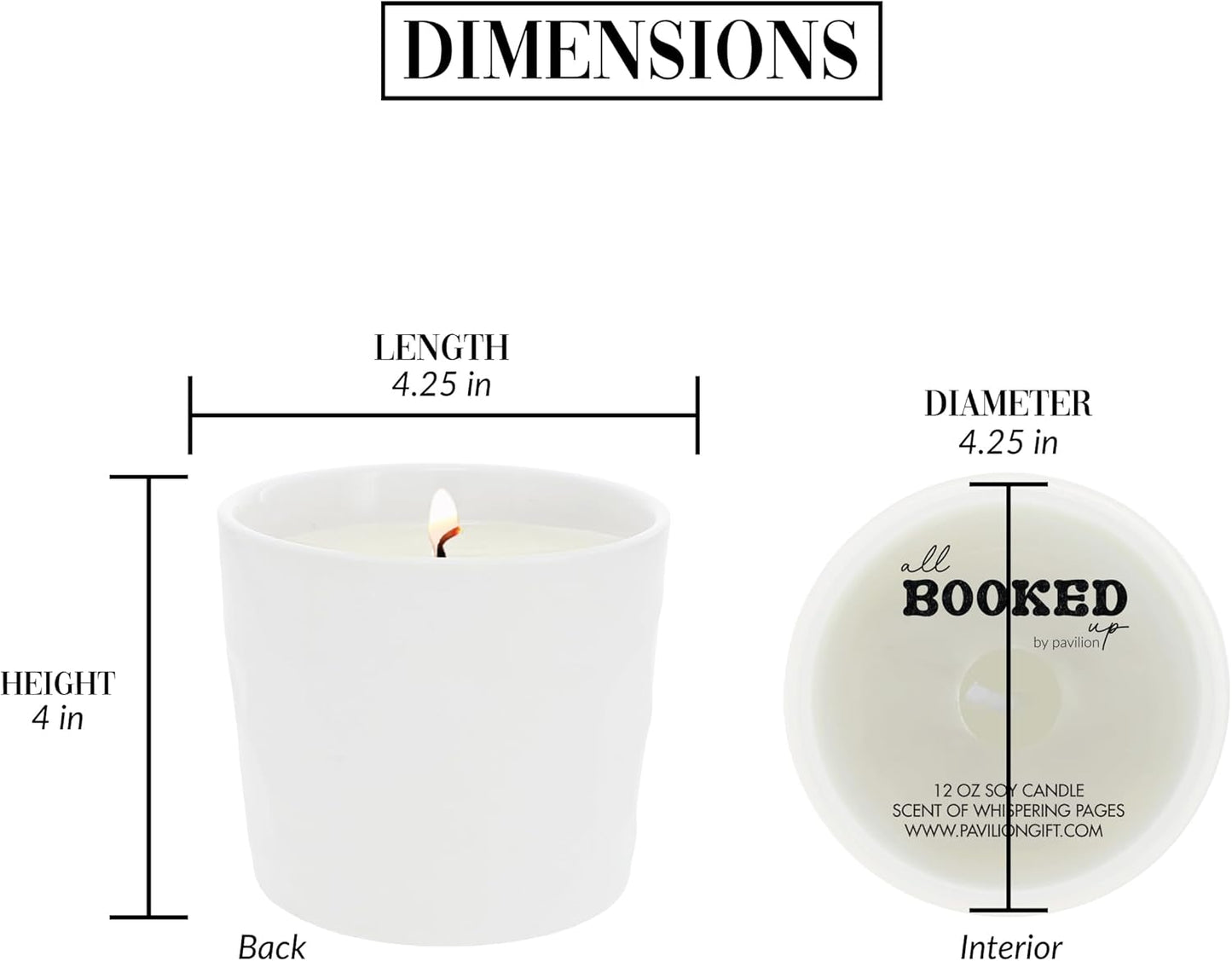 Pavilion Gift Company - Bookstore - 12 oz Soy Wax Candle Books Bookstore Reading Reading Book Lover Librarian Library Home Desk Decor