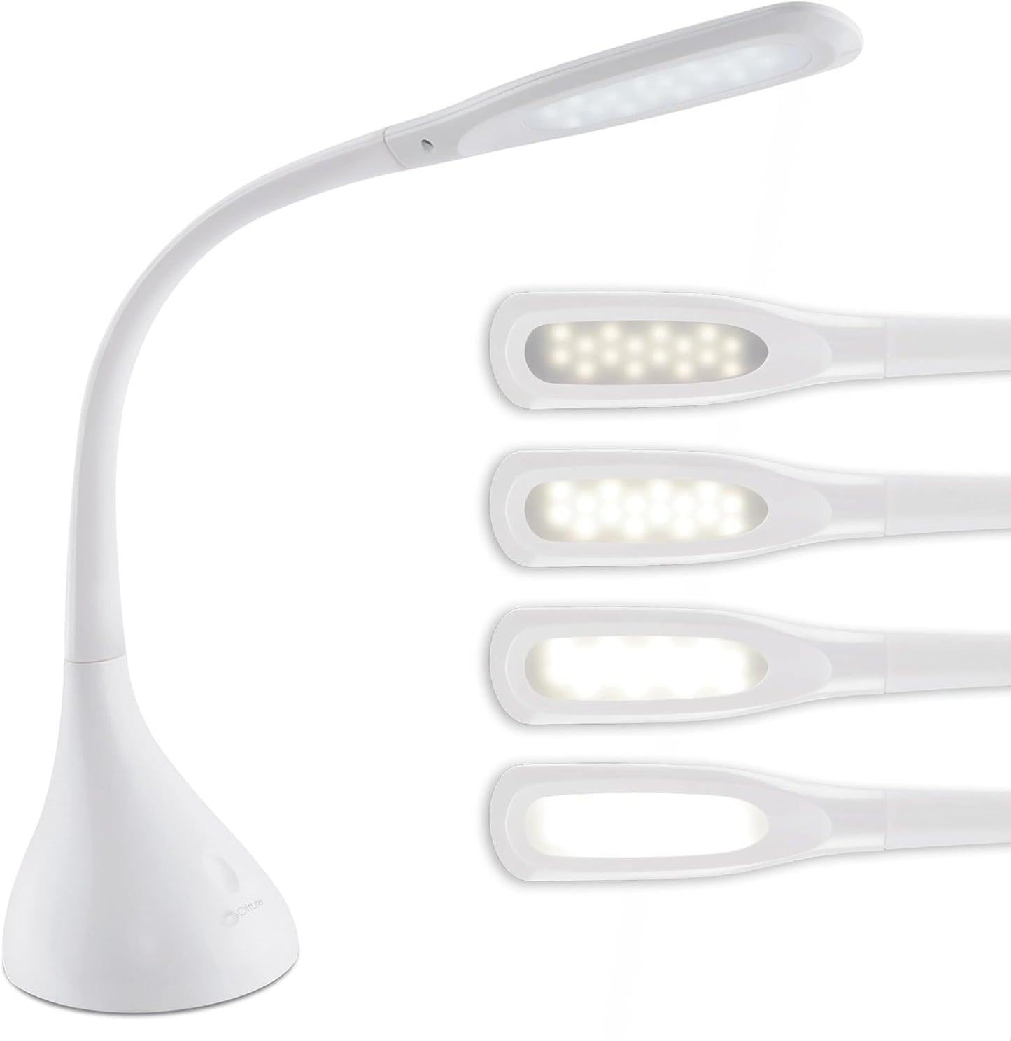 OttLite Creative Curves LED Desk Lamp with Adjustable Neck - Dimmable with 4 Brightness Settings & Energy Efficient Natural Daylight LEDs for Home Office, Computer Desk, & Dorms