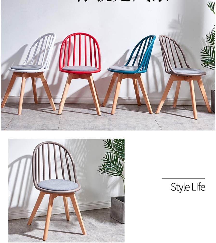 RXBFD Comfortable Chair Modern Dining Chair with Solid Wood Legs,Ergonomically Designed Comfort Curve,for Living Room/Cafe/Lounge/Study Room/Dining Room/Pub,5 Colors Leisure Chair
