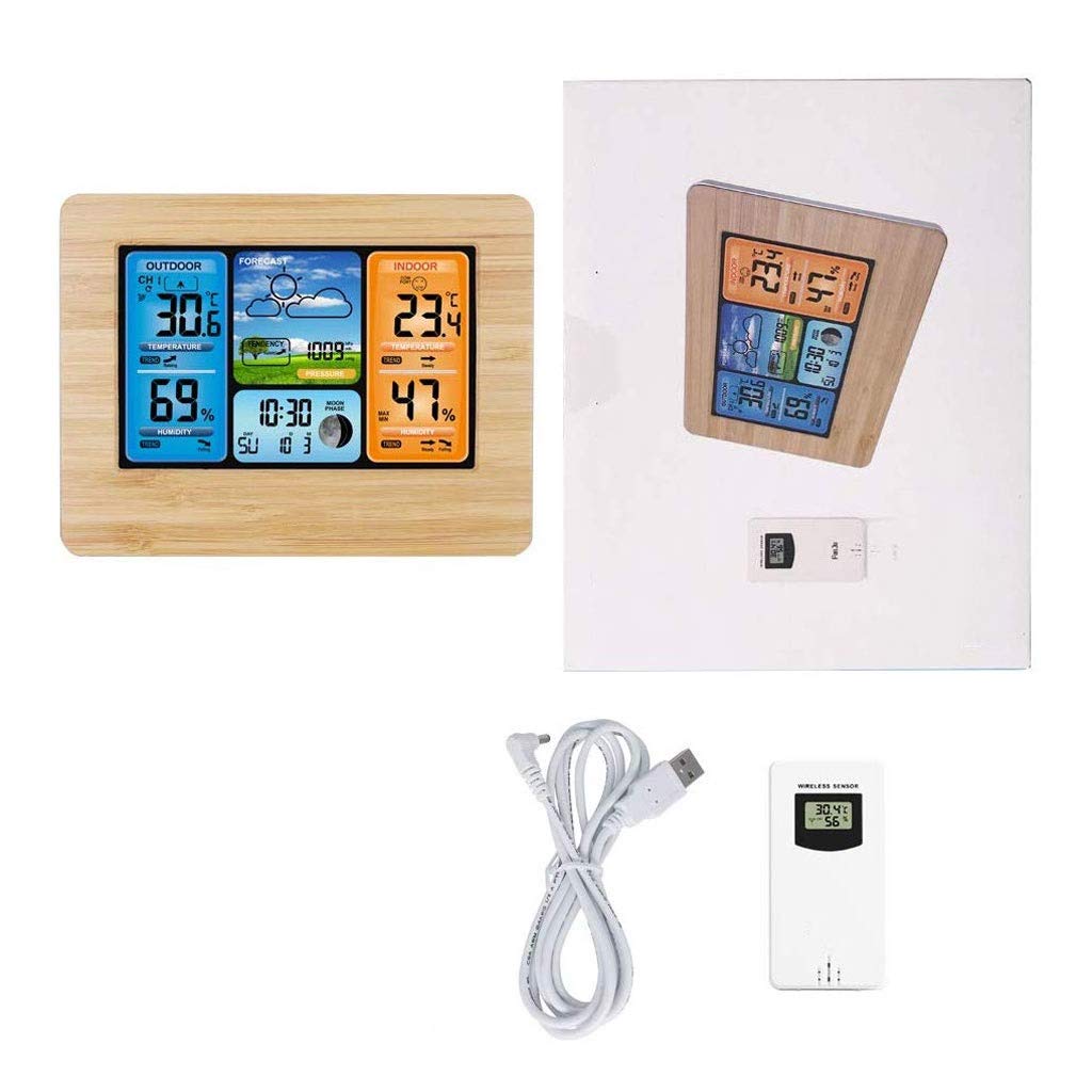 Room Thermometer - Color Screen Weather Clock Calendar Alarm(E)