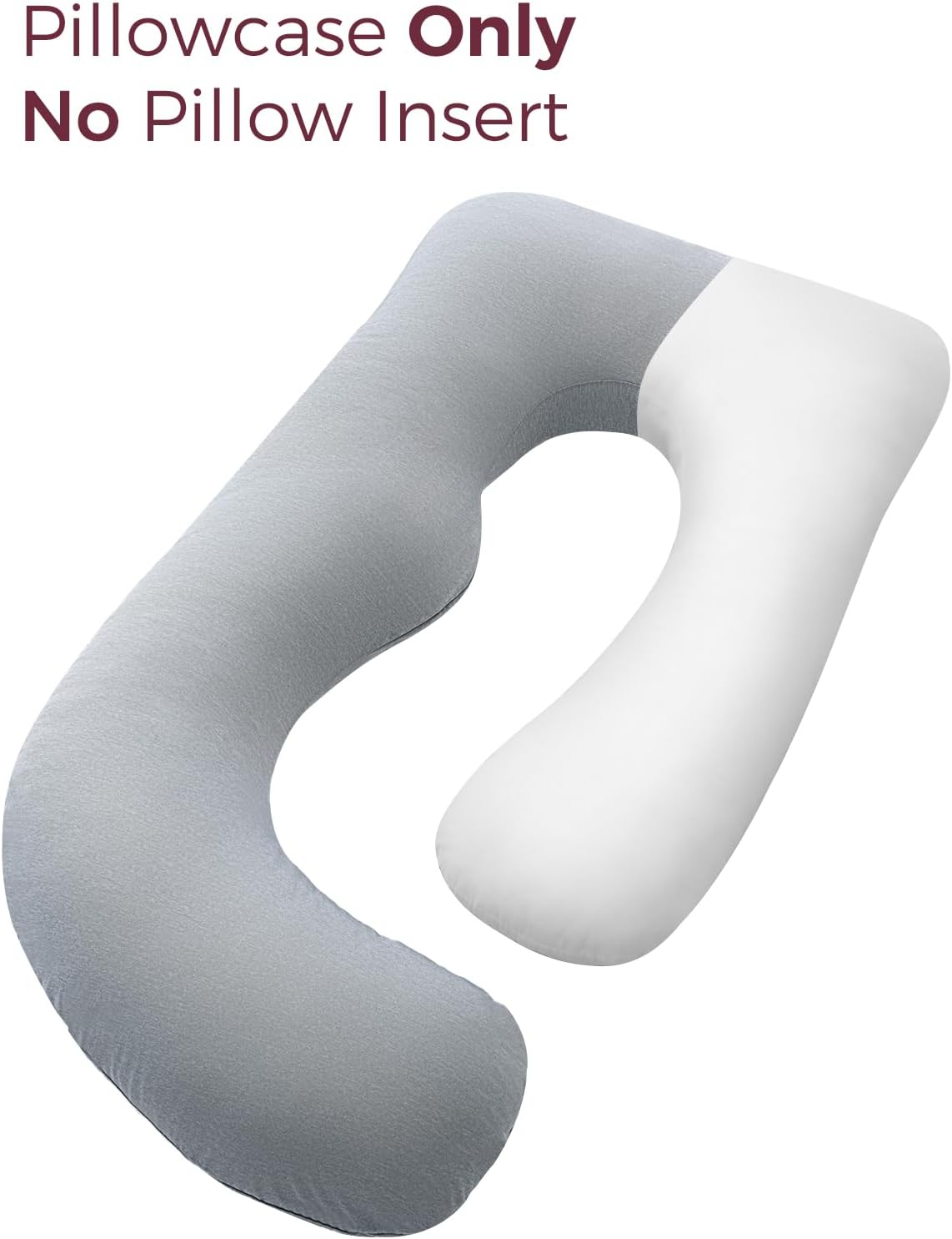 Momcozy Cooling Cover for Pregnancy Pillows, U-Shaped Full Body Maternity Pillow for Side Sleepers 57 Inch - Support for Back, Hip, Belly, Legs for Pregnant Women, Pillowcase Only