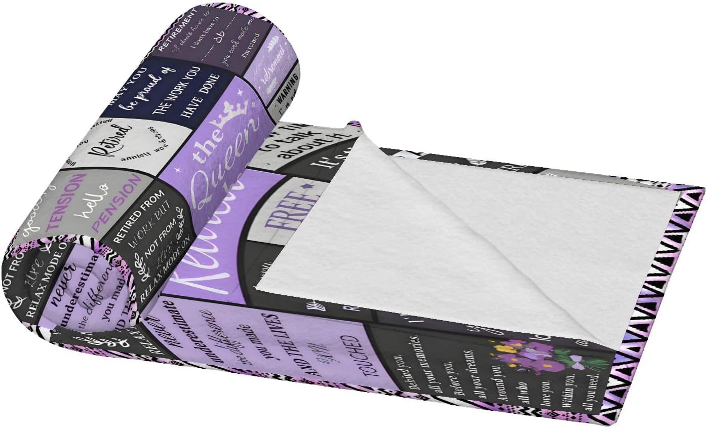The Queenn Has Retireds Blanket – Soft Cozy Fleece Throw for Women, Retirement Gift for Mom, Wife, Teacher, Nurse, Friend, Coworker, Comfortable Warmth & Celebration Keepsake