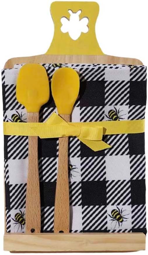 Wooden Cook Book Holder Cookbook Stand set Kitchen Cookbook Stand Recipe Cookbook Holder Kitchen Baking Gifts Holding Cookbook Kitchen Decor Recipe Book Holder Set Kitchen Gift Bee Themed