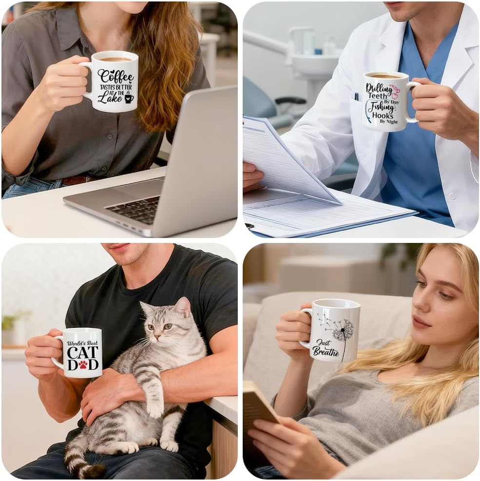 Fall TBR Double-Sided Ceramic Mug, Funny Fall Reading Mug for Book Lover, Bookish Coffee Cup for Reader, Thanksgiving Birthday Gifts for Bookworm, Autumn Christmas Reading Gifts for Friend BBF