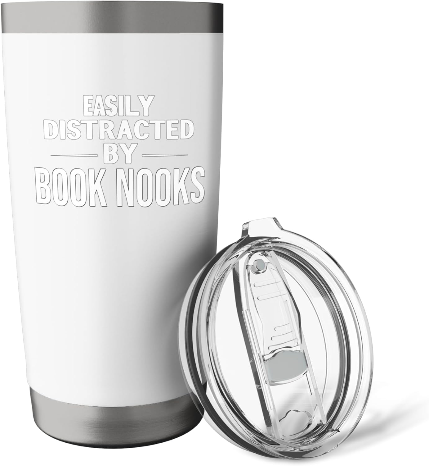 Funny Bookworm Easily Distracted by Book Nooks Reader Stainless Steel Insulated Tumbler