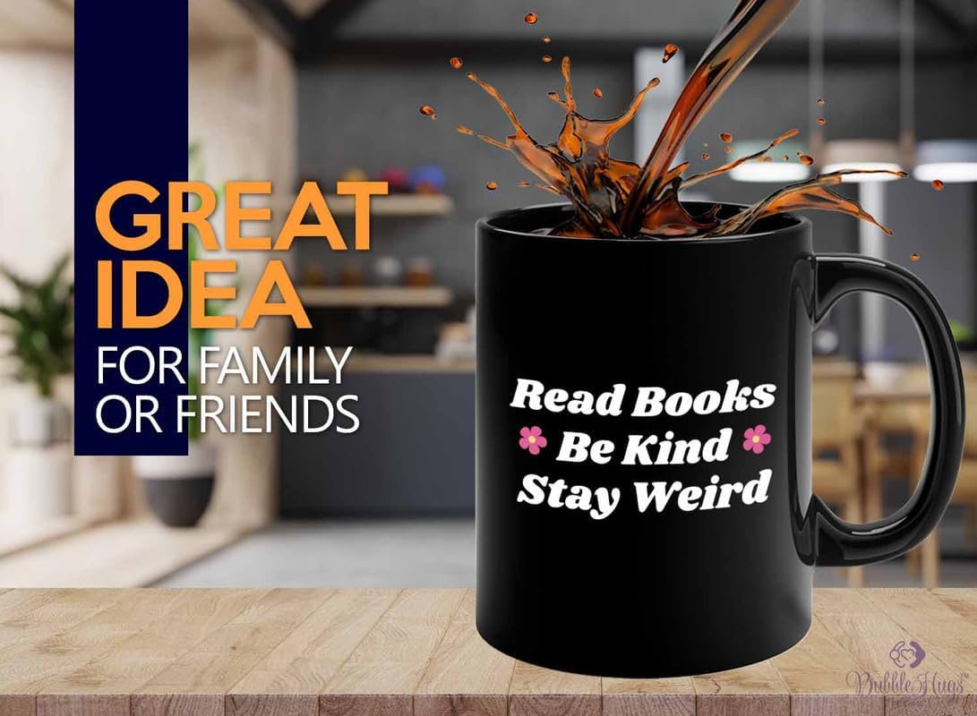 Reading Coffee Mug 11oz Black - Read Books - Reader Gift Bookworm Owl Lover Cat Lover Book Lover Novelist Librarian Writer