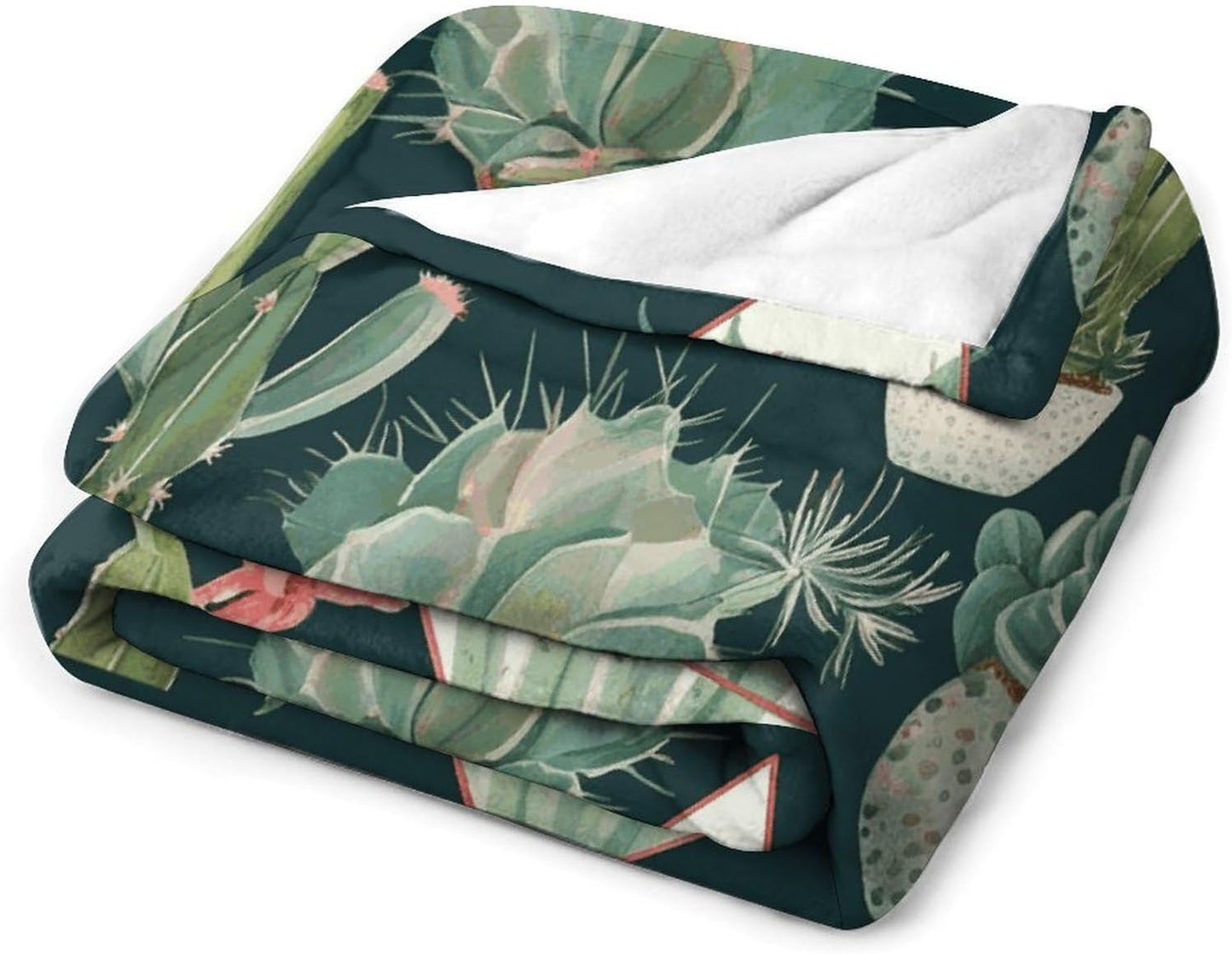 Succulent Plants and Cactus Blanket Super Soft Lightweight Throw Blanket Cute Cozy Warm Bed Blanket Decorative Fuzzy Blanket All-Season Home Decor Gift for Sofa Couch Living Room 60"*80"（150 * 200cm）