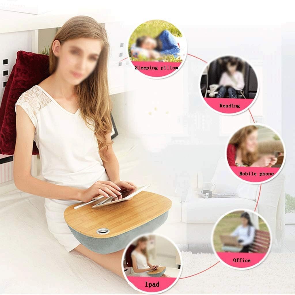 Folding Table, Lap Desk Laptop Stand with Pillow Cushion Platform Bed Sofa
