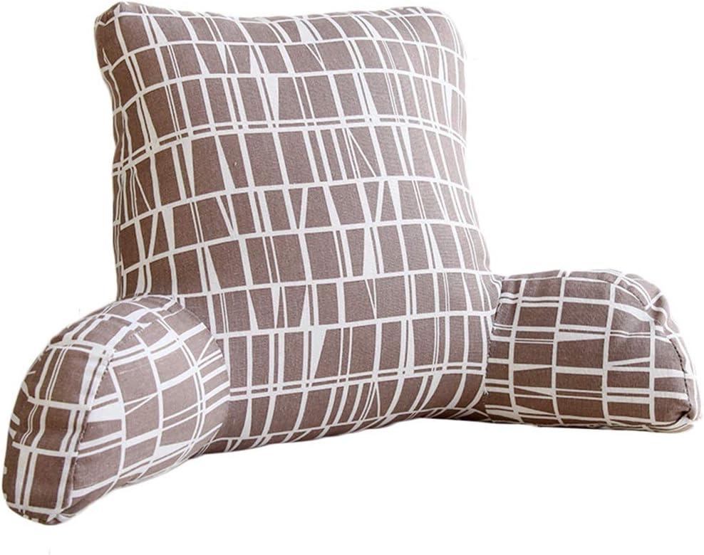 Reading Pillow for Adults Removable Cover Arm Support Reading Relaxing Watching TV 3 Colors Optional (Colour: Green Size: 53x42x20cm) (Light Brown 63x45x22cm)