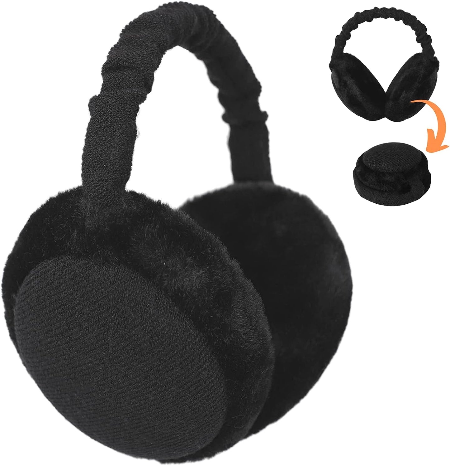 F Flammi Premium Earmuffs for Women Winter Foldable & Adjustable Ear Warmers Thermal Ear Covers