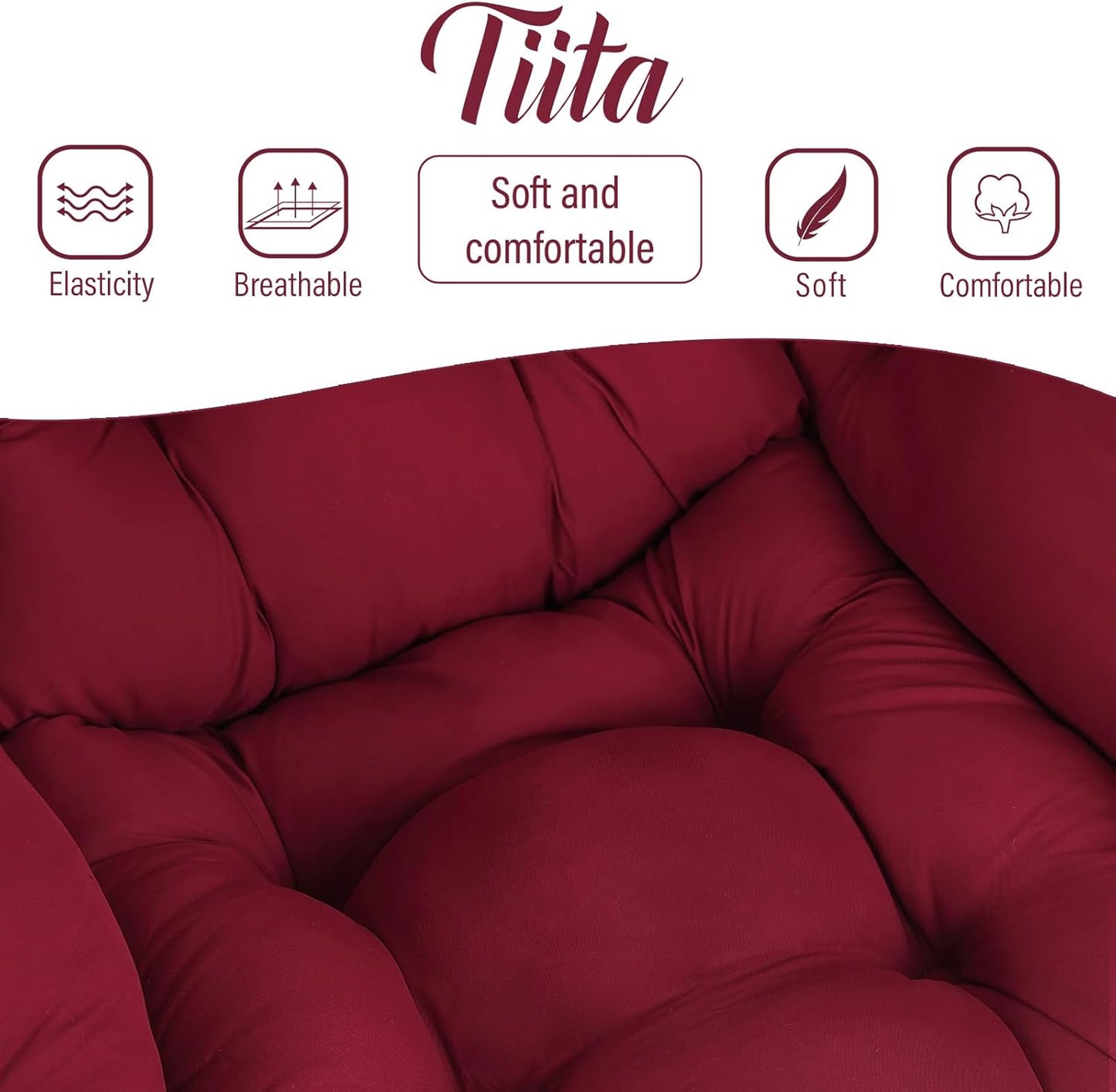 Tiita Lazy Chair with Ottoman, Red Modern Large Accent Chair, Comfy Leisure Sofa Armchair with Ottoman, Reading Chair with Footrest for Bedroom, Living Room, Dorm Rooms, Wine red