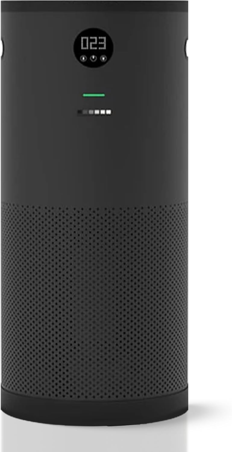 QuartzAir - Black - H13 HEPA Air Purifier for Large Rooms - Up to 3000 sq ft - Heavy Duty Home Air Purifier, Filters 99.9% of Odors, Dust, and Smoke - Quiet Air Purifier at 40dB