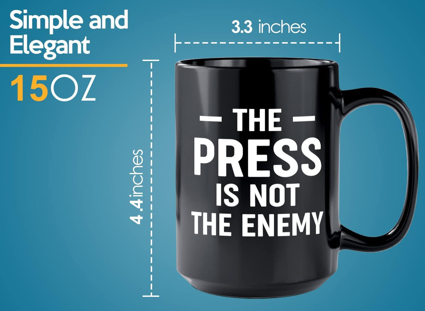 Journalist Coffee Mug 15oz Black -Not the Enemy - Reading Lover Book Club Gift Author Appreciation Writer Journalism Novelist Scriptwriter