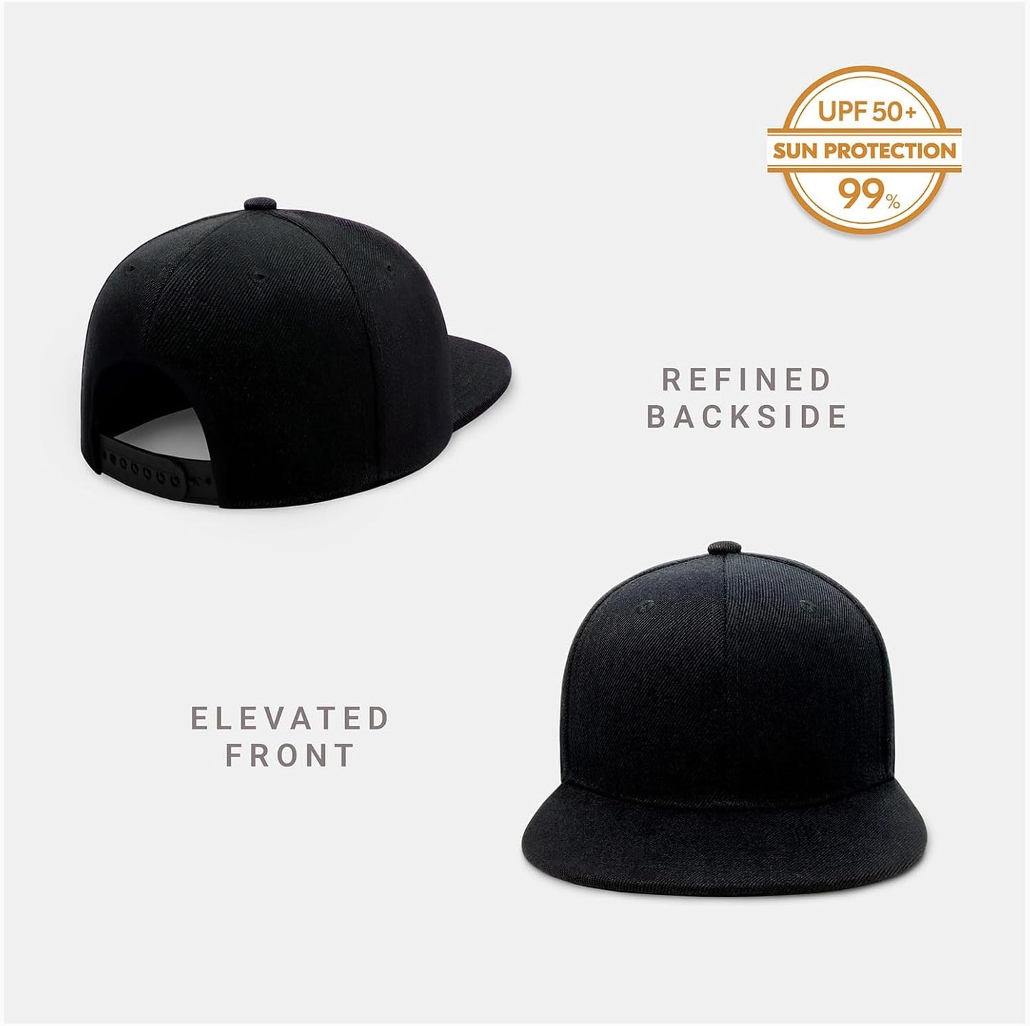 CHOK.LIDS Flat Bill Visor Classic Snapback Hat Blank Adjustable Brim High Top End Trendy Color Style Plain Tone Baseball Cap