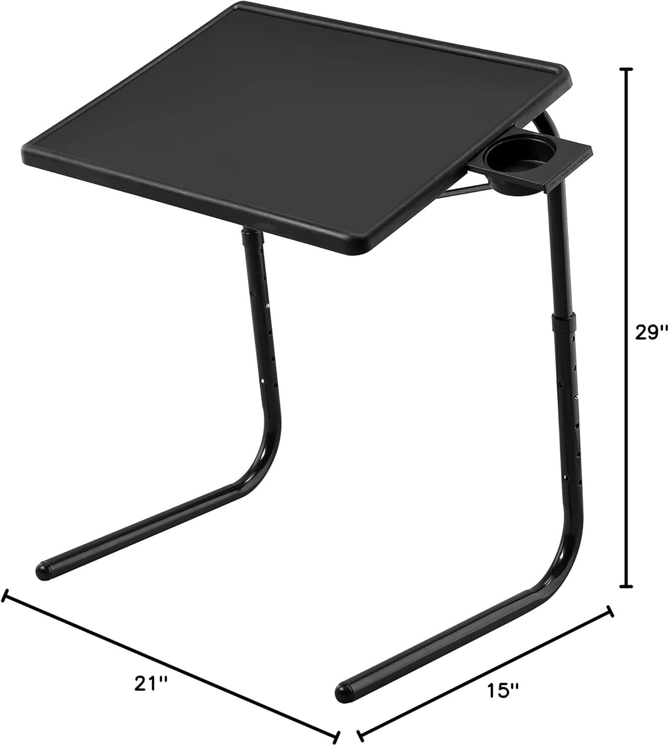 TV Tray Stand is an Adjustable Angle Sofa Stand Coffee Table with six Height adjustments and Three Angles,Retractable Cup Holder, Convenient and Comfortable tv Tray