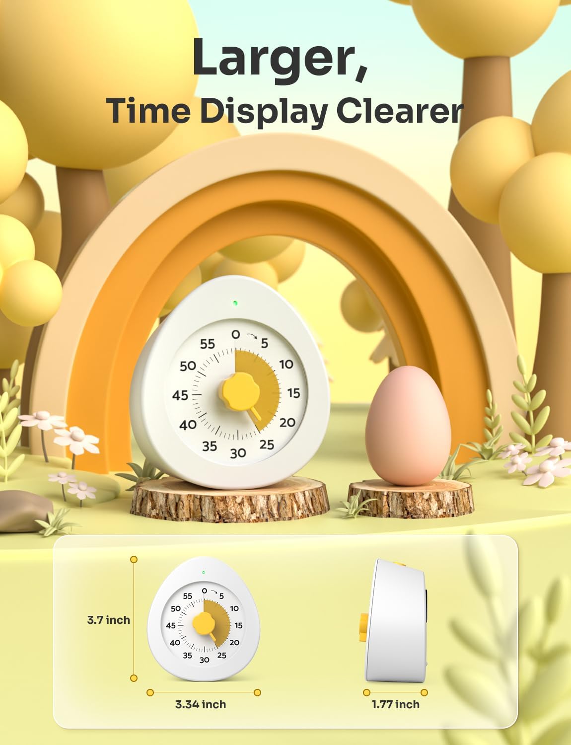 LIORQUE Visual Timer for Kids, 60-Minute Countdown Kitchen Timers for Cooking, Kids Timer with Silent Operation & Countdown Pause for Teaching Classroom Office