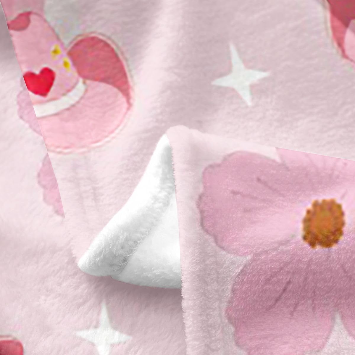 Castle Fairy Cowgirl Hats Boys Girls Flannel Blanket Disco Ball Flower Rainbow Fleece Throw Blankets Western Bull Skull Starry Bed Blanket for Bed Sofa Couch Bedroom Pink Lightweight Blankets 30"x40"