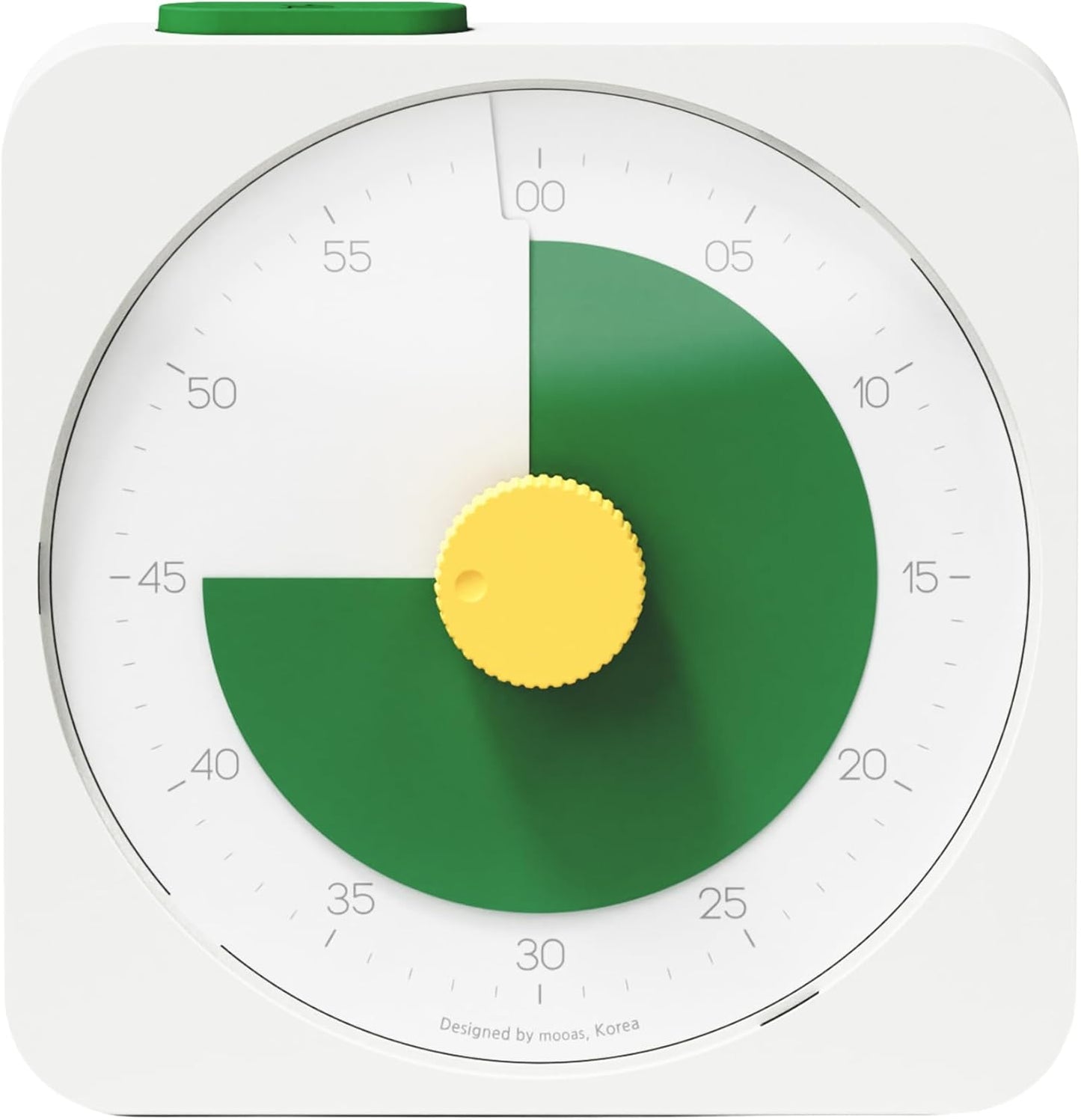 mooas Visual Timer for Kids & Adults, 60 Minute Analog Countdown Timer for Classroom School, Homeschooling, Silent Visual Timer for Study ADHD Pomodoro Time Management Battery Operated (Green)