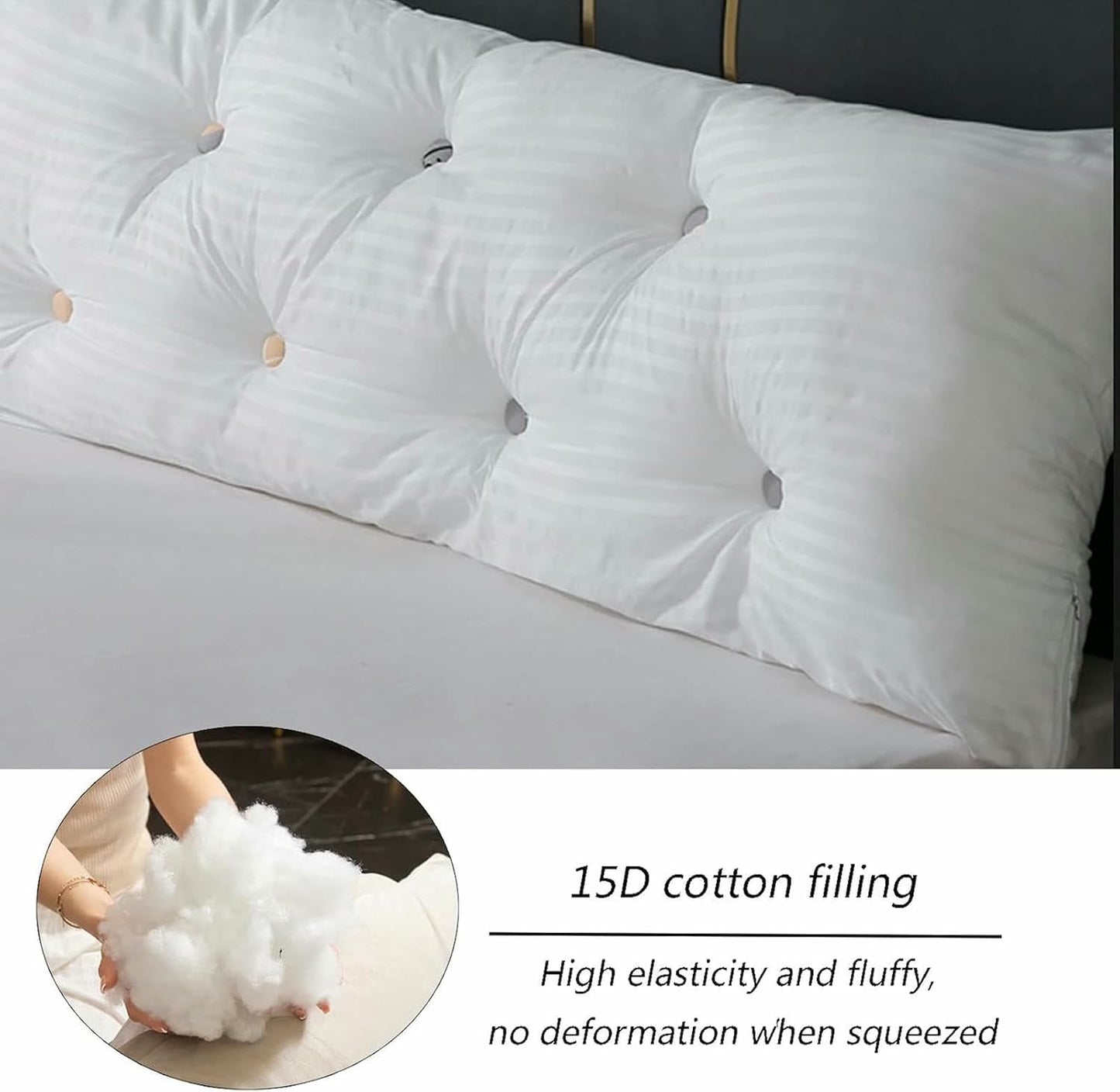 Bolster Headboard Pillow - Backrest Support Cushion for Bed Rest, 31.4IN/80CM, Removable Cover, Comfortable Positioning Pillow for Reading & Relaxing