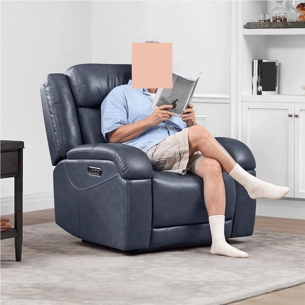 Electric Power Lift Recliner Chair with USB Charging Ports, Adjustable Headrest, Ergonomic Reclining Sofa, Leather Lounge Seat for Small Spaces