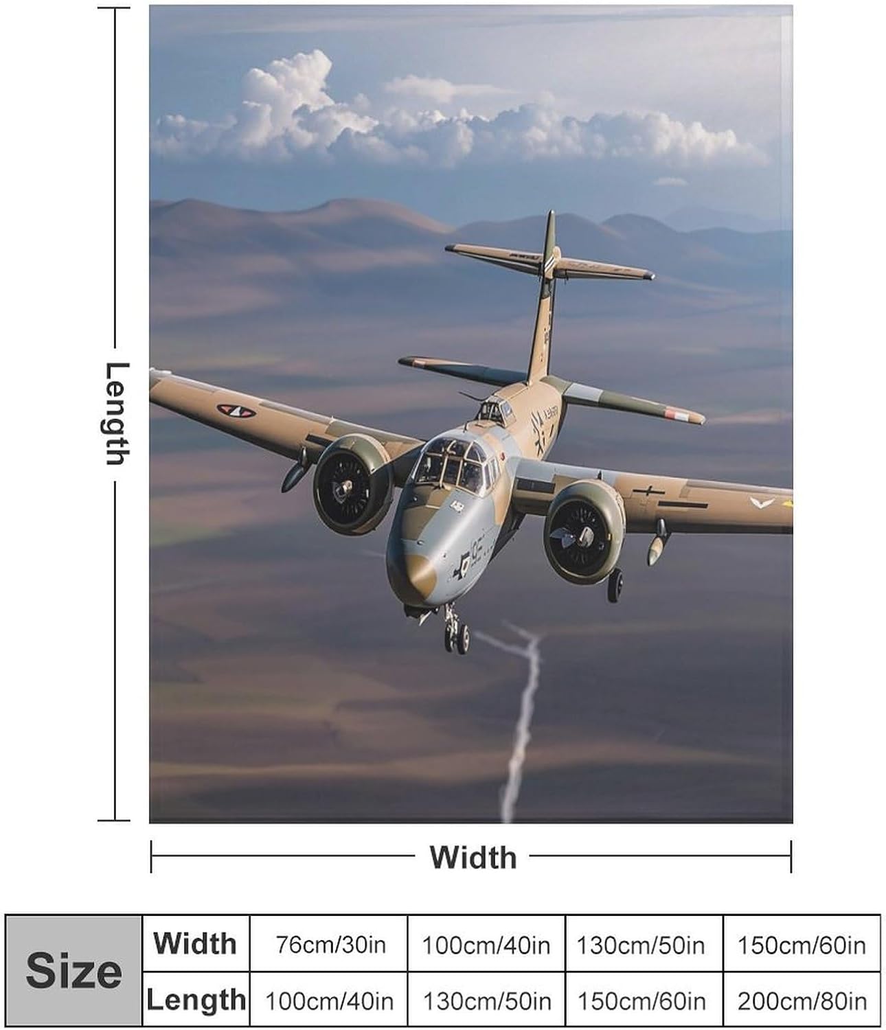 US Army Plane Blanket Super Soft Lightweight Throw Blanket Cute Cozy Warm Bed Blanket Decorative Fuzzy Blanket All-Season Home Decor Gift for Sofa Couch Living Room 50"*60"（130 * 150cm）