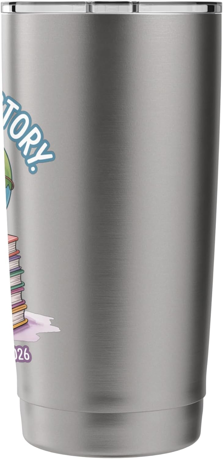 Unearth A Story Globe Reader Stainless Steel Insulated Tumbler
