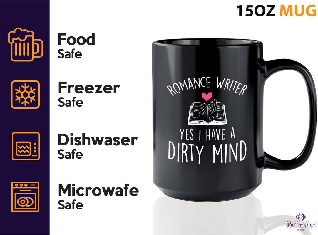 Author lover Coffee Mug 15oz Black - Romance Author yes I Have a Dirty Mind - Novelist scribbler Reading Book creator prose writer