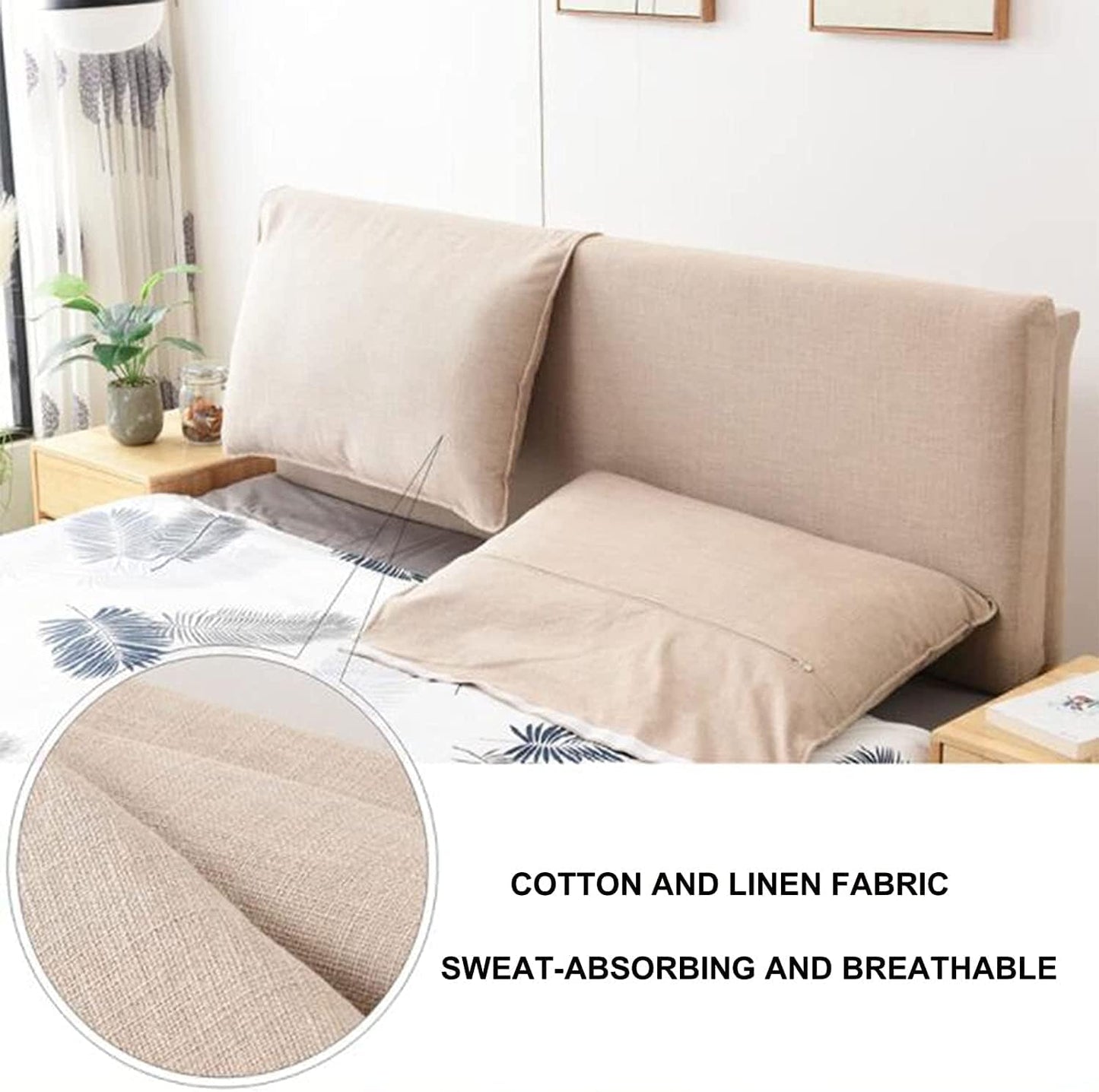 Large Upholstered Headboard Cushion Backrest Cushion Bedroom Headboard Wall Pillow Lumbar Pad Bed Removable (Size:No headboard 70.8"/180cm,Color:D)