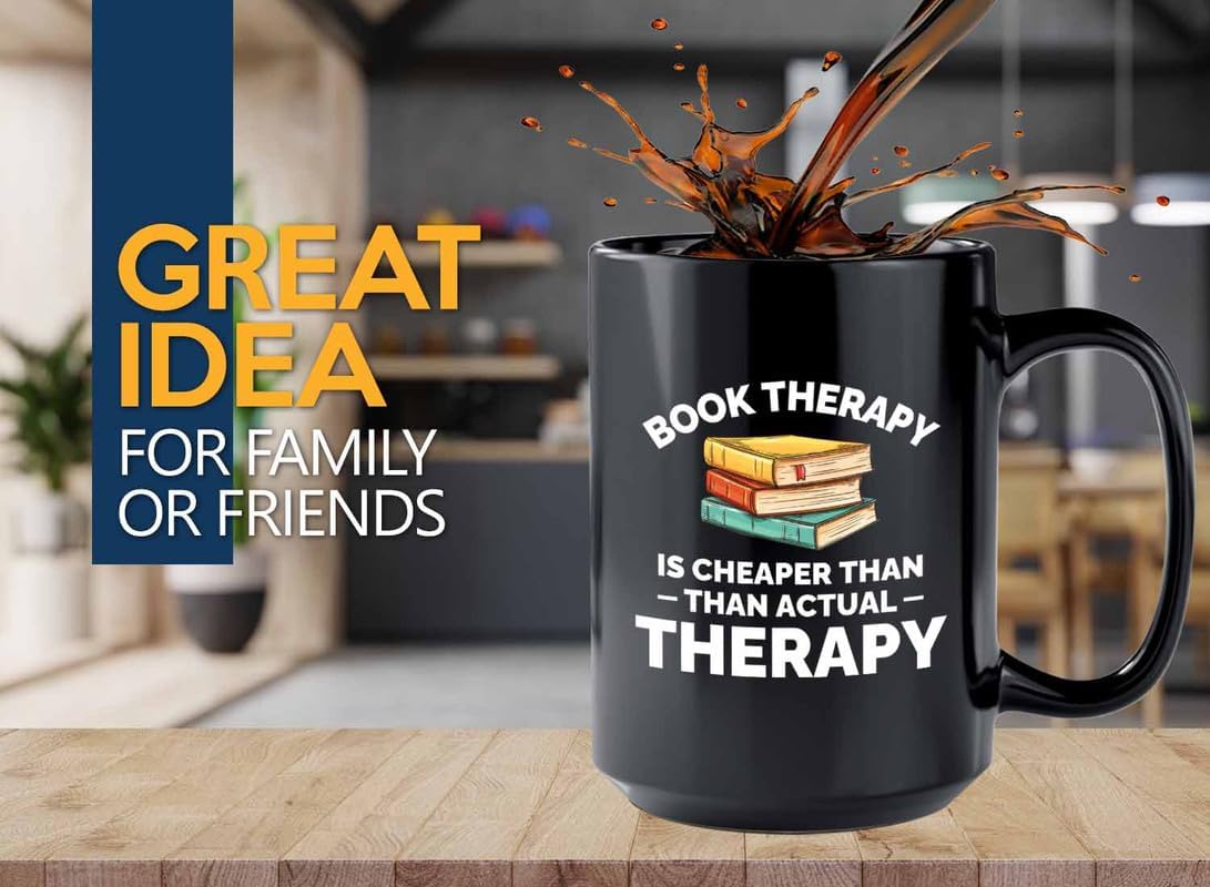 Book Lover Coffee Mug 15oz Black - Cheaper than actual - Gift For Poets Bookish People Bibliophile Librarian Book Club Reader