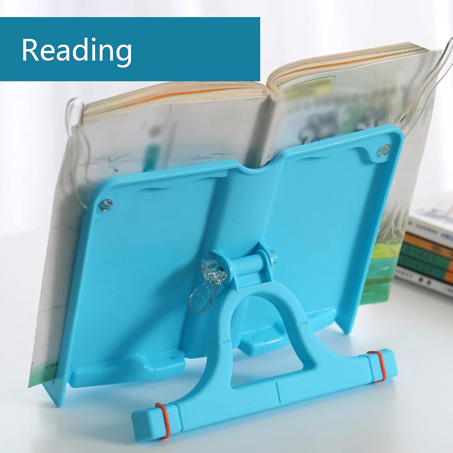 Book Stands and Holders for Reading Book Stand Adjustable Portable Reading Textbooks Foldable Bookstand Lightweight for Students Library Home Office 9.5 x 7.5 Inch for Kitchen and Office (White )
