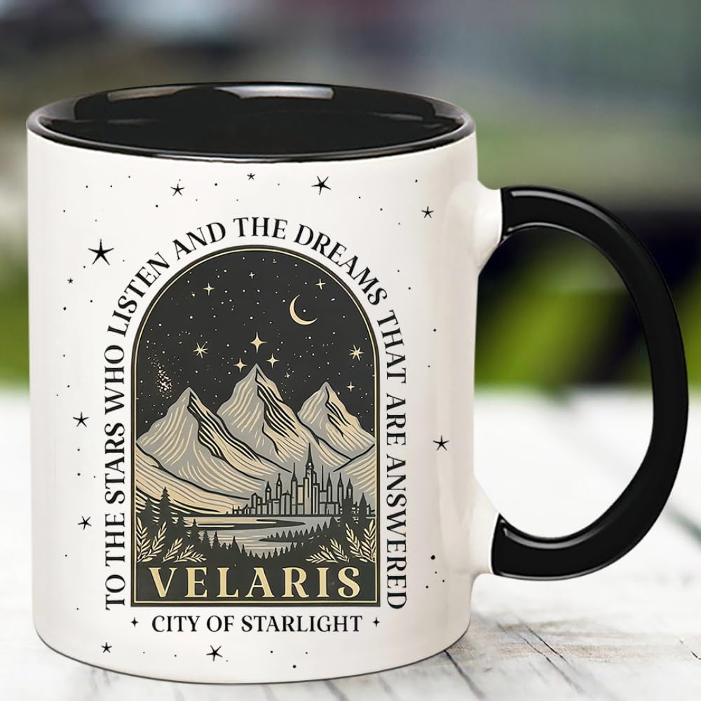 Velaris Mug, City of Starlight, Sarah J Maas Coffee Mug, To the Stars Who Listen Merch, 11 Oz Novelty Coffee Mug, Black