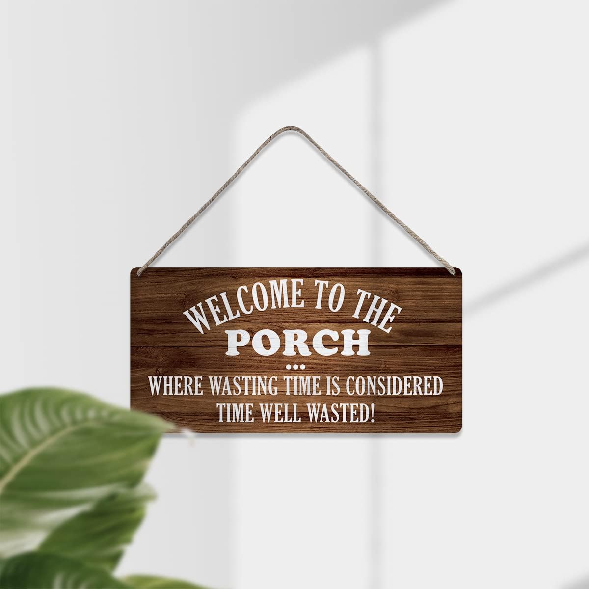 Country Style Wall Art Farmhouse Welcome to the Porch Wooden Signs Rustic Hanging Wall Plaque Sign Home Porch Outdoor Decor Present