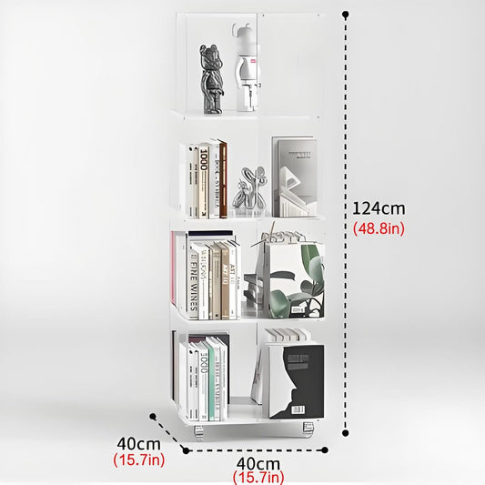 Bookshelf,rotating bookshelf,spinning bookshelf,rotating book shelf,revolving bookcase,Suitable fohorizontal bookshelfr study, living room corner, bedroom, living room, balcony, office(40x40x124cm/15.