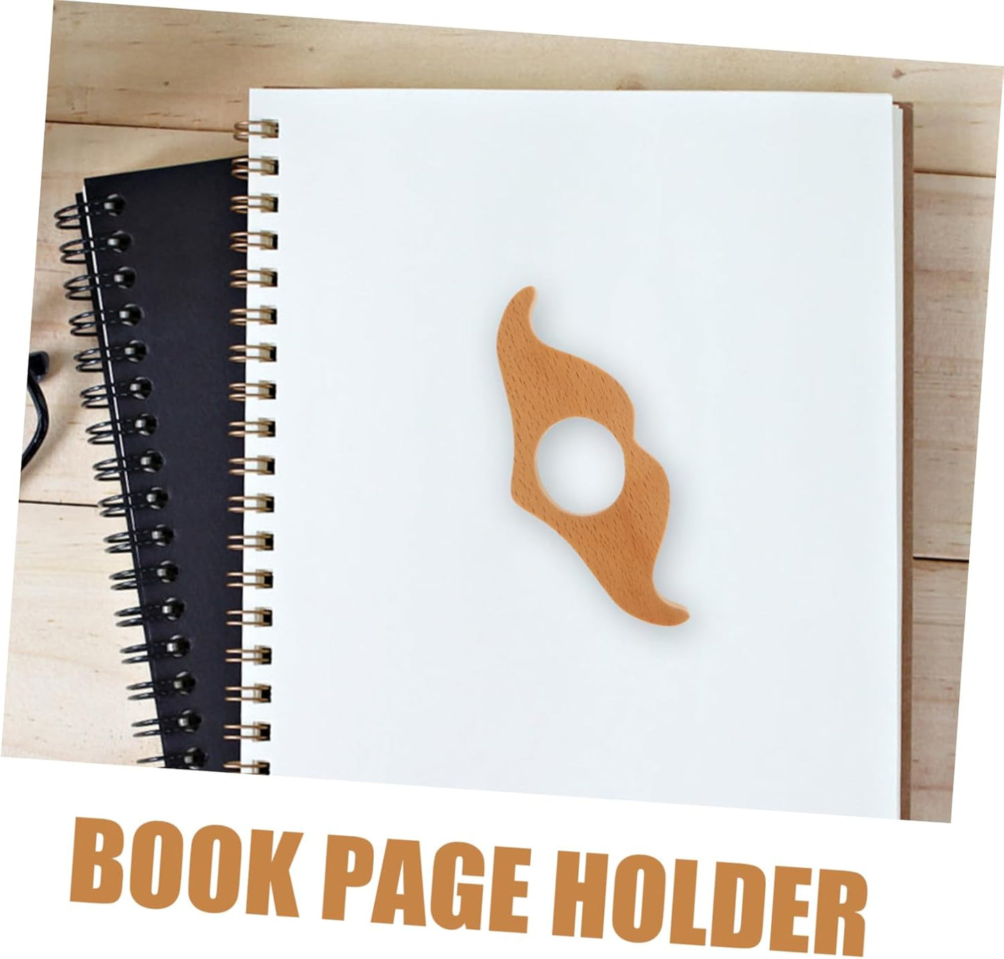 ERINGOGO Strong Durable Book Finger Holder Wooden Thumb Page Holder for Reading Smooth for Easy Grip