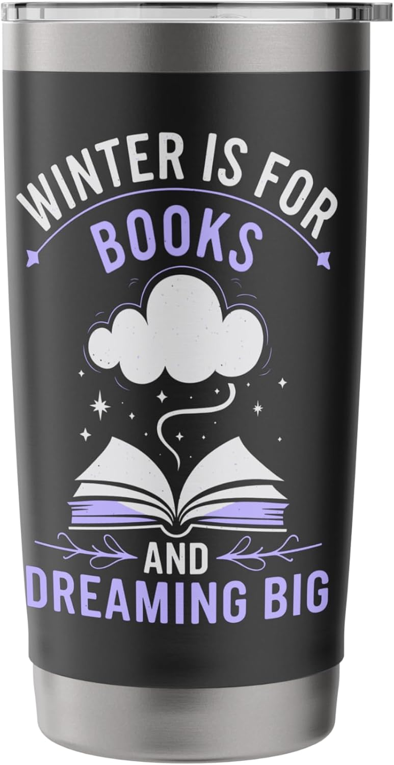 Reading All Winter Cozy Book Lover and Literary Escape Stainless Steel Insulated Tumbler