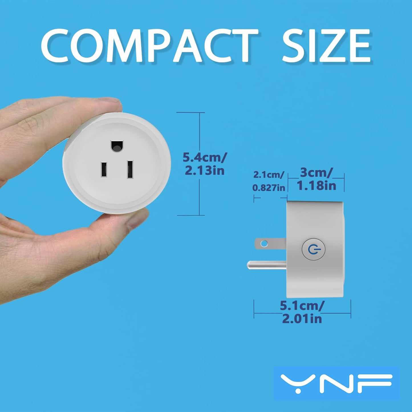 YNF Smart Plug, Simple Setup with One Voice Command, Works with Alexa Only, Remote Control with Timer Function, Bluetooth Mesh Outlet, Alexa Echo Required （1 Pack）