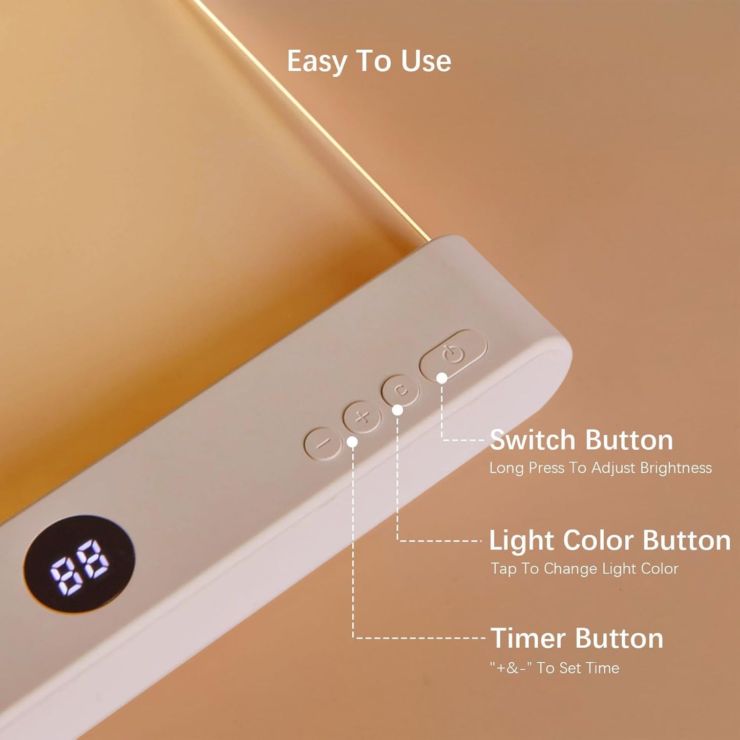 LED Book Light and Night Light 2 in 1, 3 Color Temperatures & Stepless Dimming, USB Rechargeable Reading Light with Timer for Night Reading (Pink)
